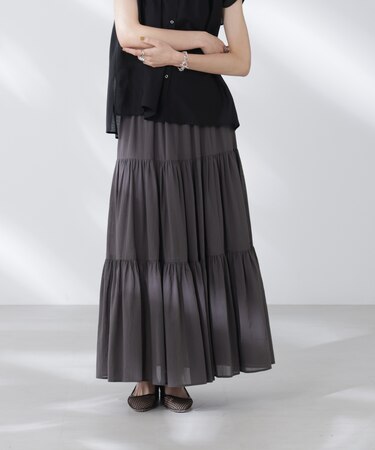 コットンシフォンティアードスカート