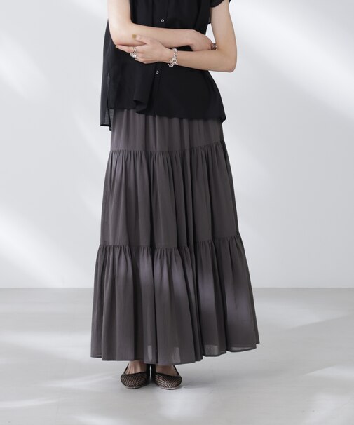 コットンシフォンティアードスカート