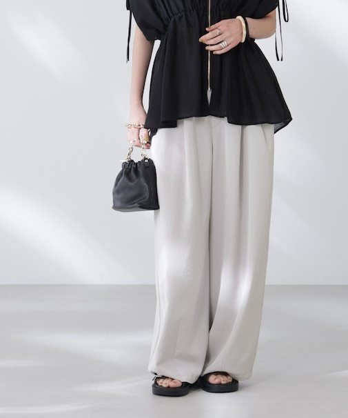 ダルサテンカーブタックパンツ