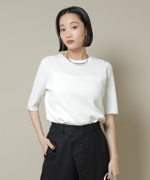 洗濯機洗い可UVカット接触冷感半袖ニット