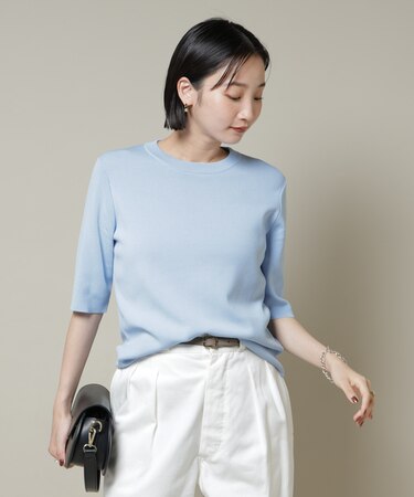 洗濯機洗い可UVカット接触冷感半袖ニット