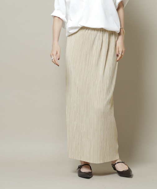 ランダムプリーツカットナロースカート(セットアップ可)