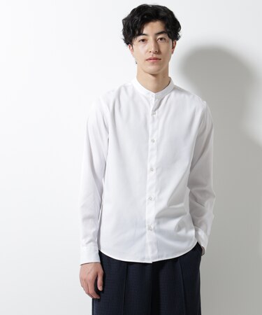 スタンダードバンドカラーシャツ/長袖