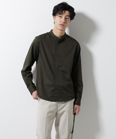 スタンダードバンドカラーシャツ/長袖