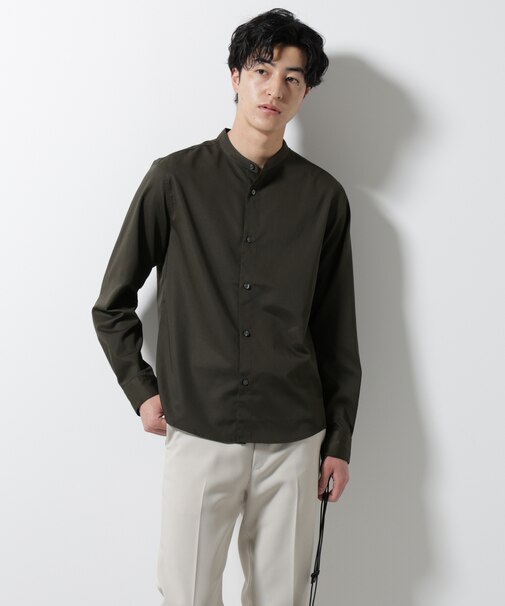 スタンダードバンドカラーシャツ/長袖