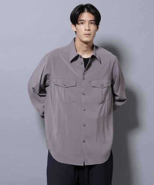 ヴィンテージライクレーヨンフィブリルシャツ