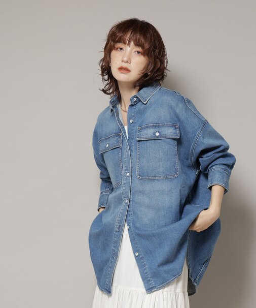 Healthy DENIM／Almond デニム ビッグシャツ