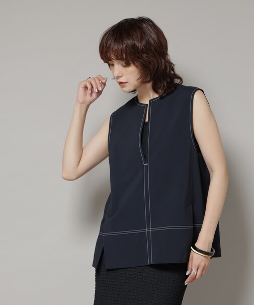 ドライウェザーストレッチバイカラーステッチベスト(セットアップ可)