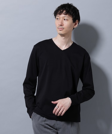 アンチスメルVネックTシャツ 長袖