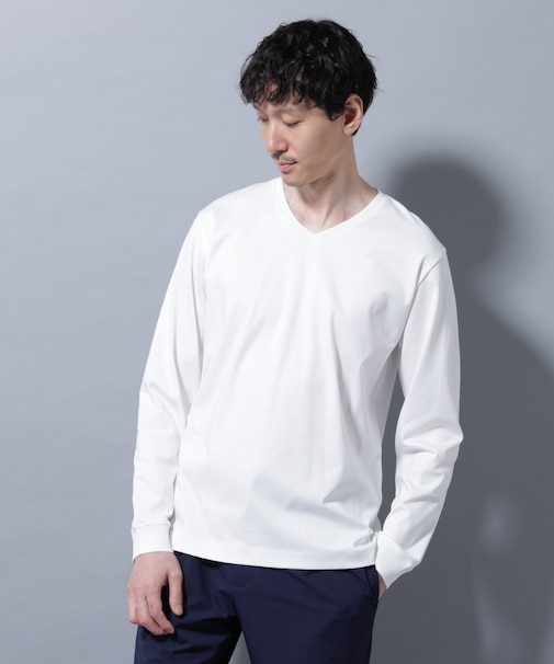 アンチスメルVネックTシャツ 長袖