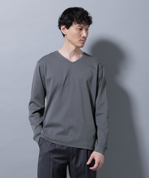 アンチスメルVネックTシャツ 長袖