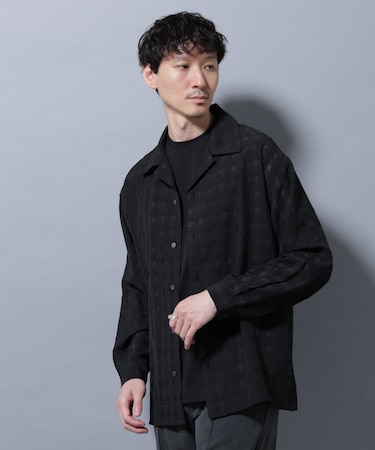 シースルーチェックシャツ 長袖