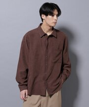 エンブロイダリーフェイクスウェードシャツ