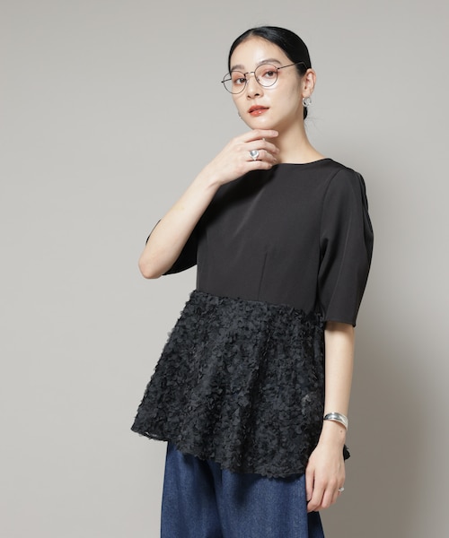 troisieme chaco／TWILL ペプラムトップス(セットアップ可)｜ナノ