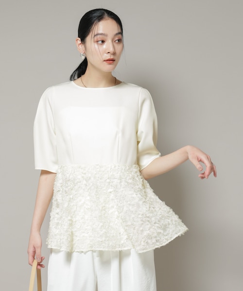 chesty エンブロイダリーぺプラムトップス ココディール（COCO DEAL） ＼SALE30%OFF／即日発送/COCODEAL チュール