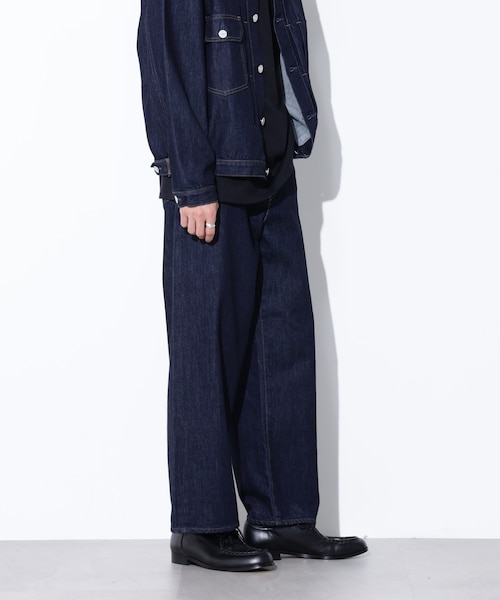 AUTHENコラボ SILKNIZED DENIM ワイドレッグ(セットアップ可
