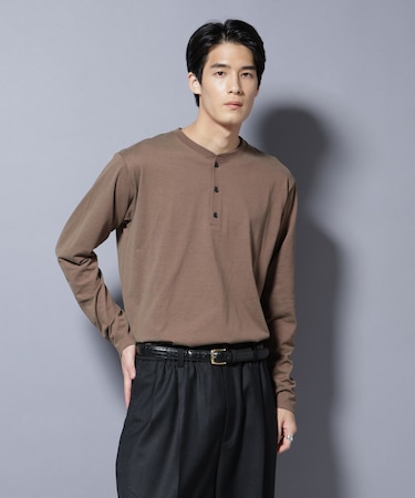 ソラーロライトストレッチヘンリーネックTシャツ 長袖