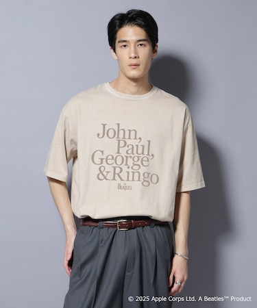 別注GOOD ROCK SPEED BEATLES フロッキープリントTシャツ