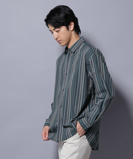 ランダムストライプシャツ 長袖