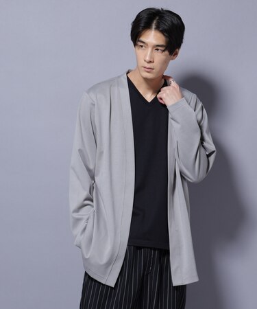 ダブルジャージー着流しカーディガン