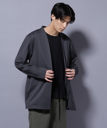 ダブルジャージー着流しカーディガン