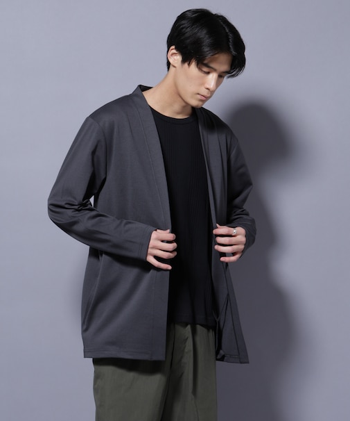 ダブルジャージー着流しカーディガン