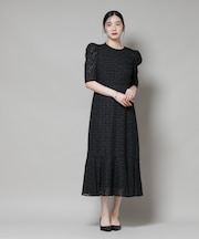 troisieme chaco／カットジャガードワンピース