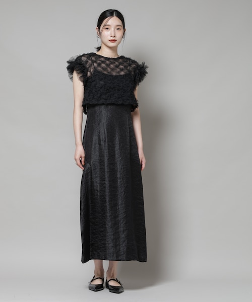 kaene／デザインオーガンミックスドレス｜ナノ・ユニバースの通販