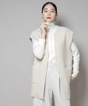 ウォッシャブルフォックスリバーニットジレ