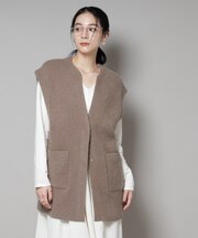 ウォッシャブルフォックスリバーニットジレ