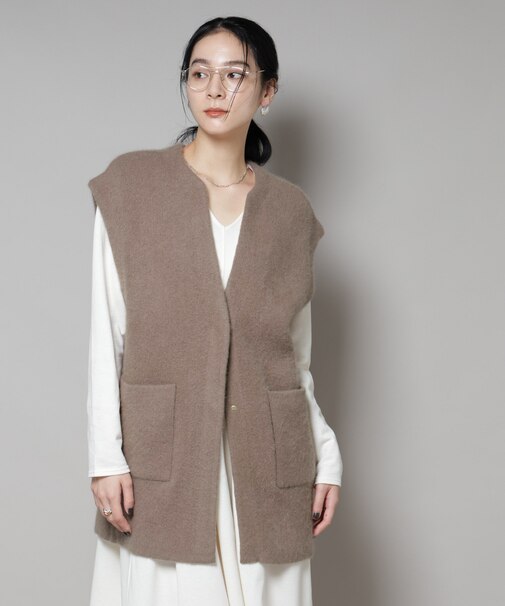 ウォッシャブルフォックスリバーニットジレ