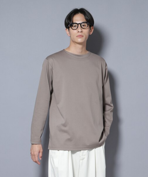 「NJ/CLUB」モクロディ ボートネック サイドスリットTシャツ