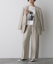 「STEVELOUR」サテンタックワイドパンツ(セットアップ可)