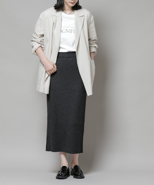 メランジリブタイトスカート(セットアップ可)