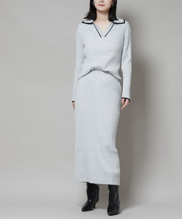 メランジリブタイトスカート(セットアップ可)