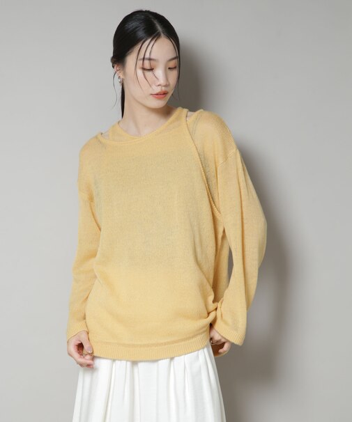 アメスリレイヤードデザインニット