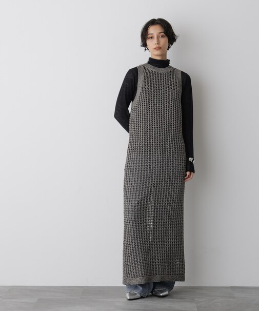 「STEVELOUR」シャイニーレースニットワンピース