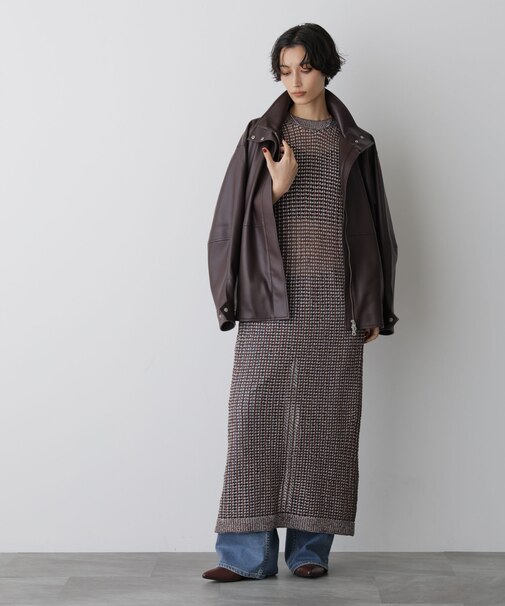 「STEVELOUR」シャイニーレースニットワンピース