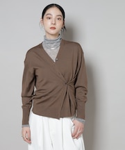 毛玉レスニット2wayカシュクールカーディガン