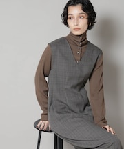 毛玉レスニット3wayリブタートルトップス