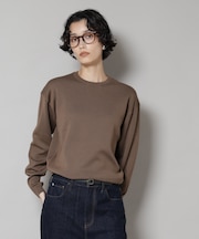 毛玉レスニットスムースクルーネックプルオーバー