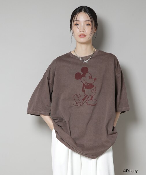 GOOD ROCK SPEED／ MICKEY MOUSE ／Tshirts Brown