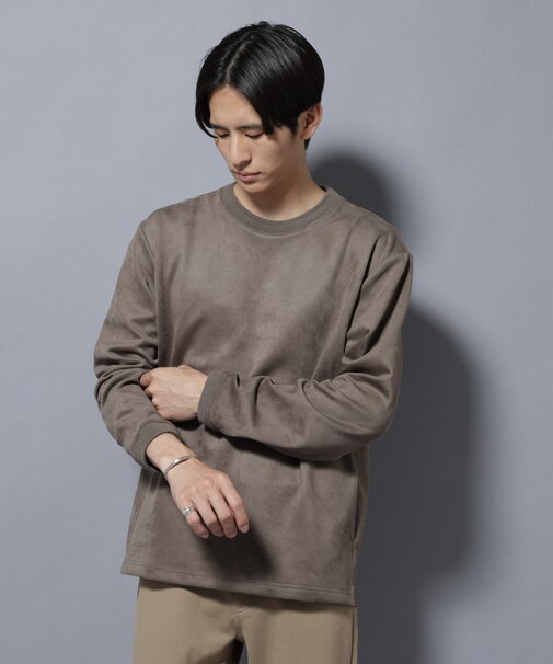 フェイクスエードプルオーバー 長袖