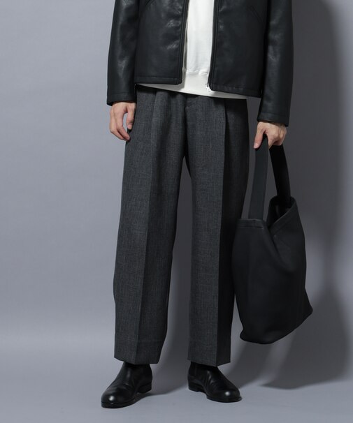 「大人のワイドパンツ」シャークスキンイージースラックス