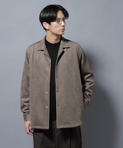 フェイクスエードシャツ 長袖