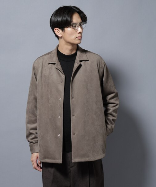 フェイクスエードシャツ 長袖