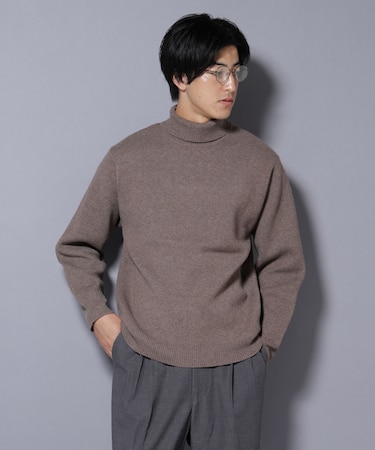 PBTストレッチタートルネックニット