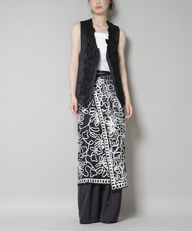 Sara mallika／TULLETAPEEMBROIDERY WRAP SKIRT