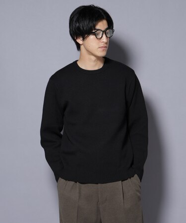 PBTストレッチクルーネックニット