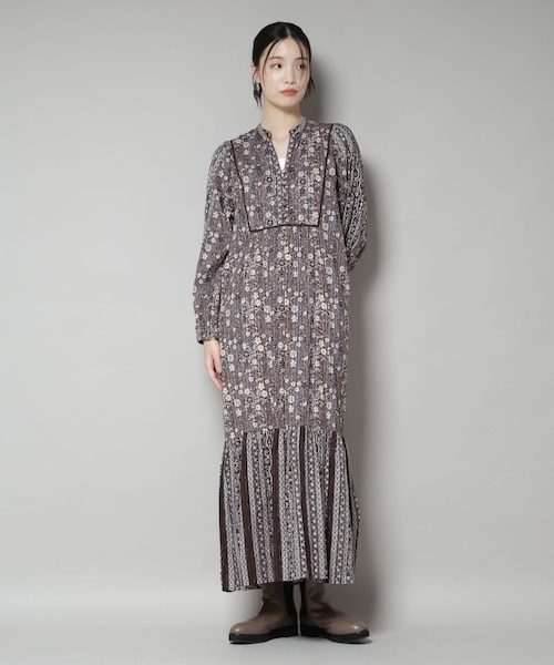 Sara mallika／FLOWER PRINT YOKE DRESS｜ナノ・ユニバースの